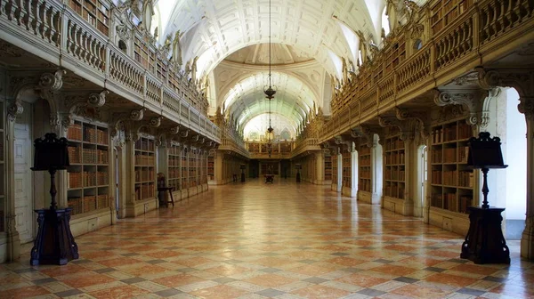 Biblioteca Del Palacio Mafra Palacio Real Convento Barroco Del Siglo —  Fotos de Stock