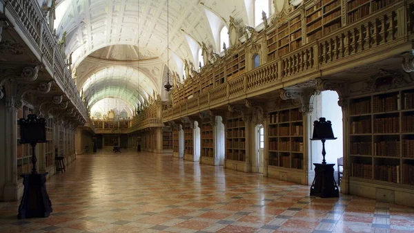 Biblioteca Del Palacio Mafra Palacio Real Convento Barroco Del Siglo —  Fotos de Stock