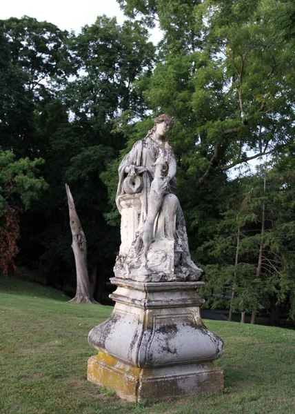 Hellenic style sculpture in the park of Mills-Livingston Mansion on the Hudson River, Staatsburg, NY, USA - August 14, 2020