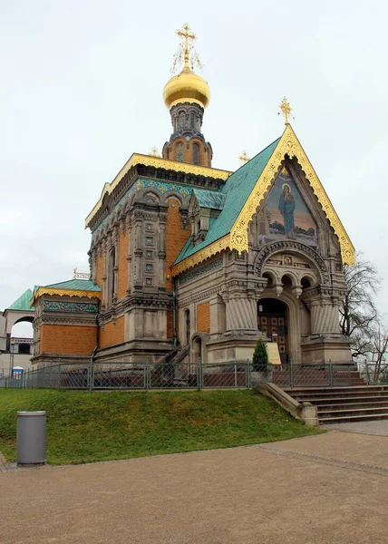 Maria Magdalena Kapel Historisch Russisch Orthodoxe Kerk Mathildenhoehe Gebouwd Tussen — Stockfoto