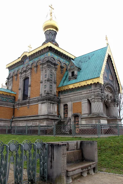 Gereja Ortodoks Rusia Bersejarah Mathildenhoehe Dibangun Antara 18971899 Darmstadt Jerman — Stok Foto