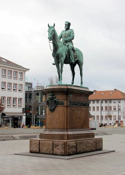 Конная Статуя Людвига Великого Герцога Гессенского Площади Фриденсплатц Художественное Произведение — стоковое фото
