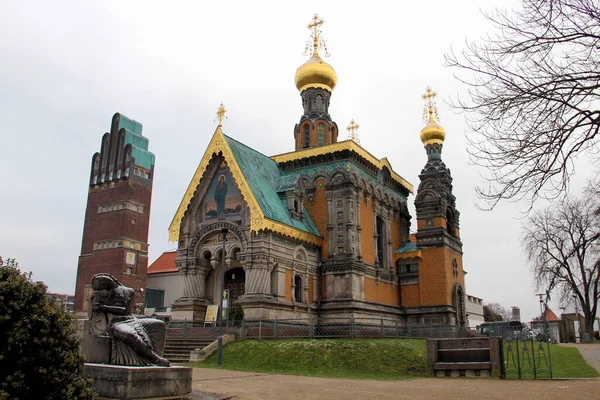 Mary Magdalene Chapel Historic Russian Orthodox Church Mathildenhohe Built 18971899 — Stock Photo, Image