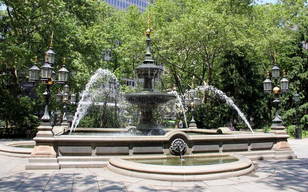 Fontana Acqua Nel City Hall Park Progettata Jacob Wrey Mould — Foto Stock