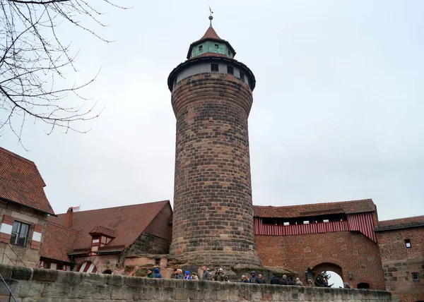 Sinwell Tower Sinwellturm Histórica Torre Redonda Parte Prominente Del Kaiserburg — Foto de Stock
