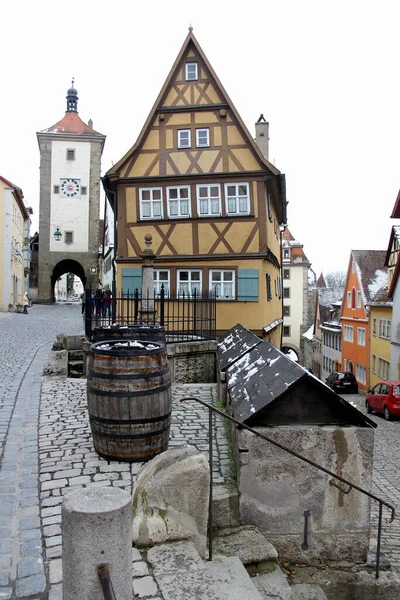 Plnlein Mit Kobolzeller Steige Und Spitalgasse Wahrzeichen Der Altstadt Blick — Stockfoto