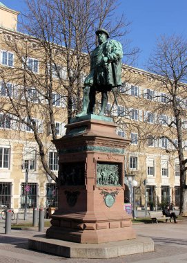 Christoph Anıtı, 16. yüzyıl Wurttemberg Dükü, 1889 yılında Schlossplatz, Stuttgart, Baden-Wurttemberg, Almanya - 8 Şubat 2023