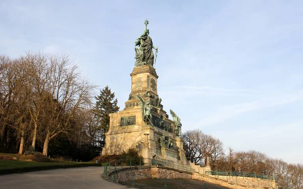 Monumento Niederwald Construído Entre 1871 1883 Para Comemorar Unificação Alemanha — Fotografia de Stock