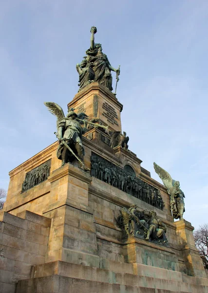Niederwald Emlékmű 1871 1883 Között Épült Németország Niederwald Rudesheim Rhein — Stock Fotó