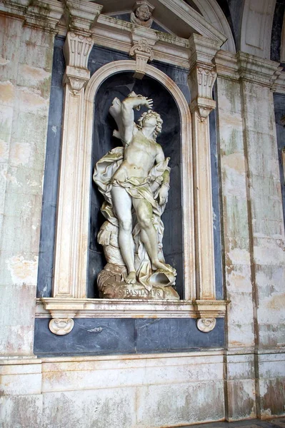 Svatý Sebastian Sochařská Výzdoba Baziliky Paláce Klášter Mafra Portugalsko Září — Stock fotografie