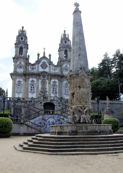 Yüzyıl Barok Fıskiyesi Nde Meryem Ana Nın Sığınağı Lamego Portekiz — Stok fotoğraf