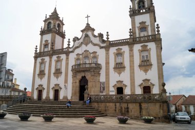 18. yüzyıl Rokoko cephesi Santa Casa da Misericordia de Viseu, Portekiz - 20 Mayıs 2023