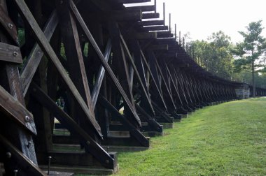 Eski Winchester ve Potomac Demiryolu Tahta Viyadük, Harpers Ferry, WV, ABD - 5 Eylül 2015