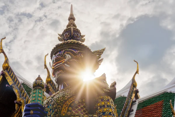 Yaksha Heykeli Bangkok Tayland Ünlü Turistik Merkezindeki Wat Phra Kaew — Stok fotoğraf