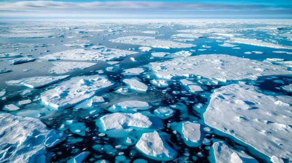 Landschap Van Noordpool Waar Klimaatverandering Heeft Geleid Tot Smeltende Ijskappen — Stockfoto
