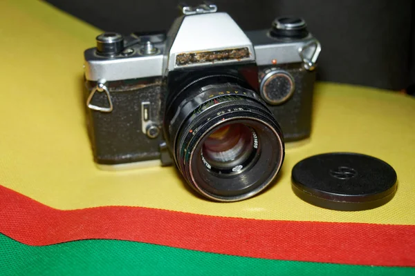 2022年11月14日 乌克兰 Teplyk 旧苏联相机 带有Helios 44镜头 — 图库照片
