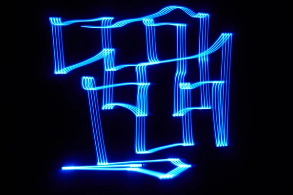 Laberinto Luz Azul Oscuridad Pintura Ligera —  Fotos de Stock
