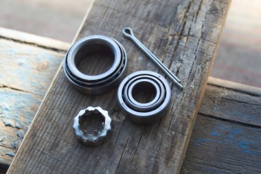 Photo of rear wheel bearings kit on the wood