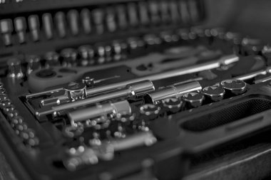 Araç takımlı siyah beyaz arkaplan