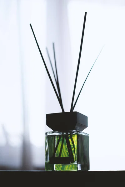 Bottle Green Home Perfume — Stock Photo, Image