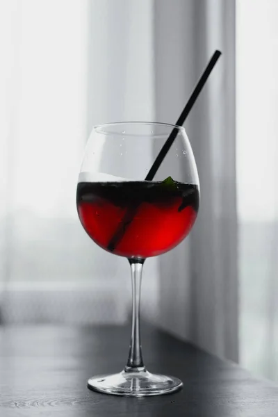 Glass Red Cocktail — Stock Photo, Image