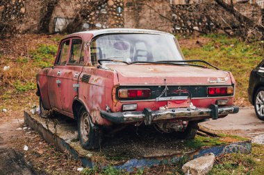 Old soviet car moskvich, Kyiv Ukraine December 2024 clipart