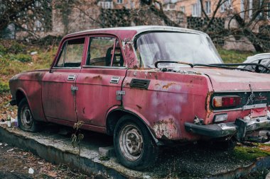 Old soviet car moskvich, Kyiv Ukraine December 2024 clipart