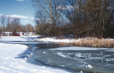 Güneşli havada kış soğuk havası.