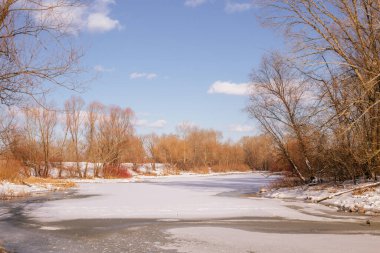 Güneşli bir günde kış manzarası
