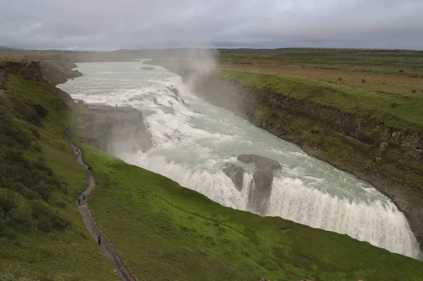 Mirando Hacia Gullfoss Falls Islandia — Foto de Stock