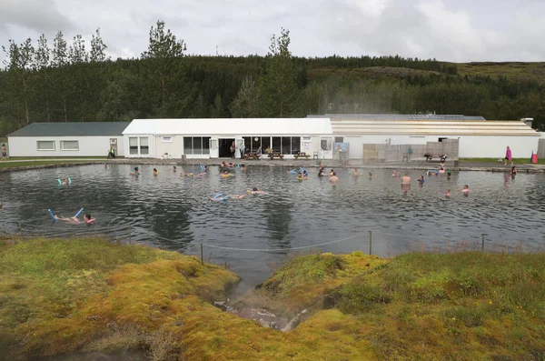 Термальная Баня Исландии Названием Тайная Лагуна — стоковое фото