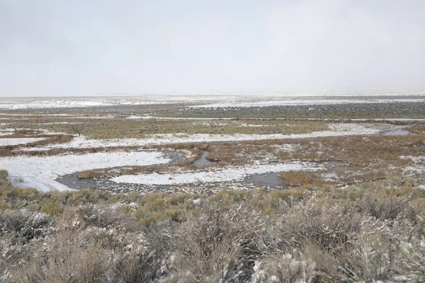 Invierno Las Llanuras Cerca Frontera Utah Nevada — Foto de Stock