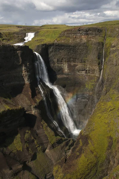 Uma Parte Haifoss Falls Sul Islândia — Fotografia de Stock