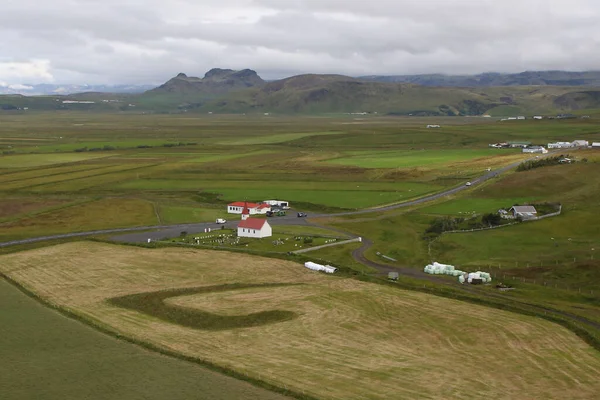 Kilátás Tetejéről Reynisfjall Közel Vik Mrydal Izland — Stock Fotó