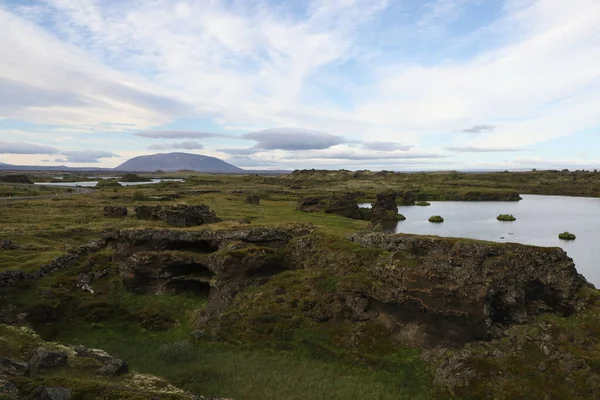 从冰岛东部看Myvatn湖 — 图库照片
