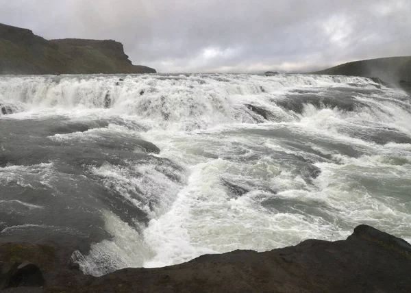 Розташування Річки Lfus Прямо Над Гульфосс Водоспадами Ісландія — стокове фото