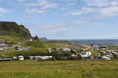 İzlanda 'nın güneyindeki Vik i Myrdal kasabası