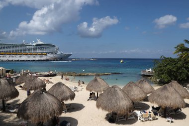 Mahahual 'daki sahil, Quintana Roo, Meksika