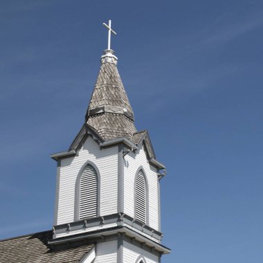 Hecla Island Church steeple, Manitoba, Canada clipart