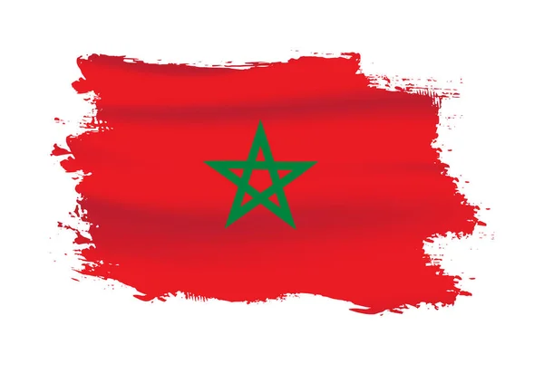 Marocko Viftande Flagga Illustration Eps10 — Stock vektor