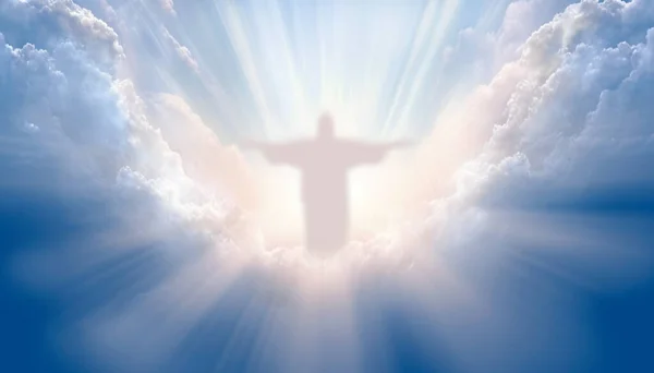 Jesus Kristus Molnen Himlen Bakgrund God Fredag Koncept — Stockfoto