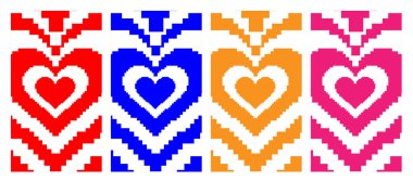 Cool piksel kalp geometrik dikey soyut arkaplan seti. Lovely Vibes Poster Tasarımı. Moda Y2K Görüntü.