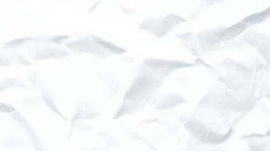 Hareket animasyonlu kağıt dokuyu durdur. Kırışmış Beyaz Kağıt 4k.