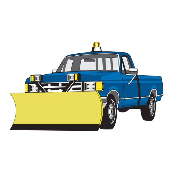 Icône Camion Chasse Neige Illustration Vectorielle Collection Hiver — Image vectorielle