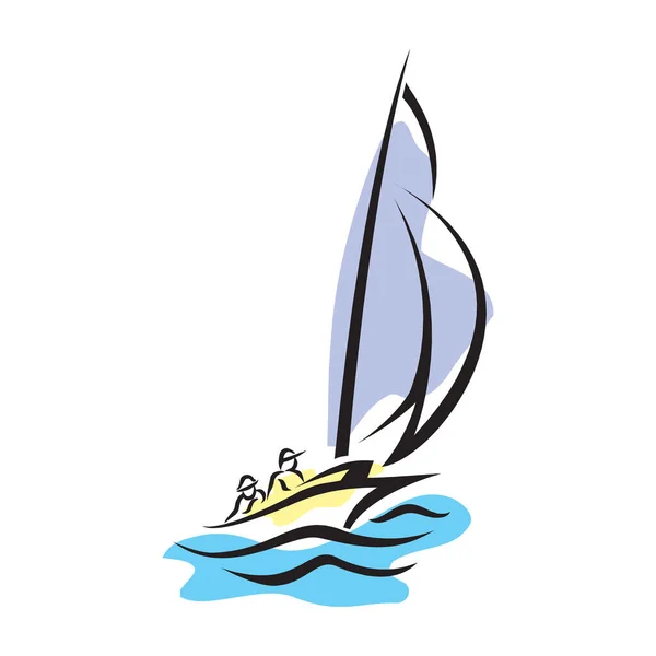 Barco Madeira Com Remos Ilustração Vetorial Isolado — Vetor de Stock