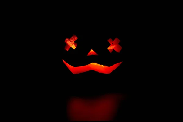 Оранжевая Тыква Выделена Черном Фоне Декорации Хэллоуину Дню Благодарения — стоковое фото