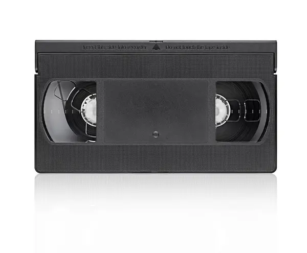 VHS kaset. Beyaz Arkaplanda Boşluğu Kopyalayan Eski VHS Video Kaseti.