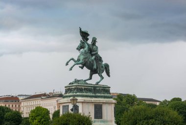 Statue of Archduke Charles of Austria, victor of Aspern over Napoleon. Statue on the Heldenplatz in Vienna, Austria.  clipart