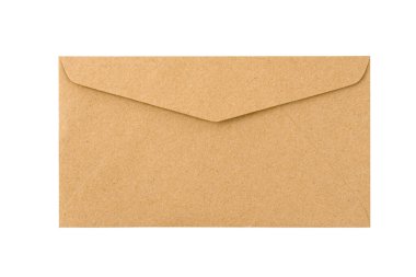  Beyaz arkaplanda kahverengi zarf