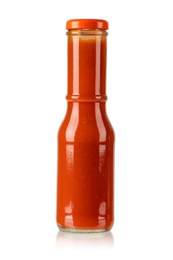 Beyaz arka planda Meksika biber sosu şişesi
